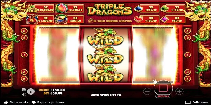 Tính năng cực hấp dẫn tại Triple Dragons Slot