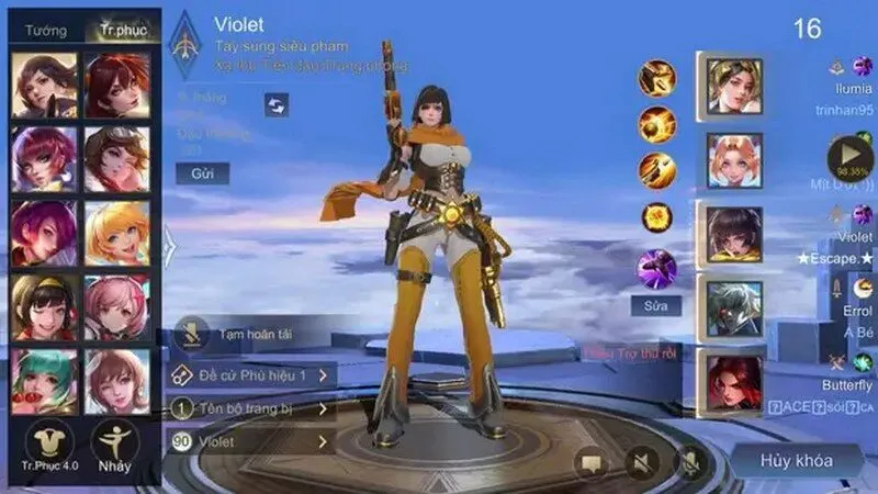 Game thủ có thể thay đổi linh hoạt trang phục cho tướng của mình