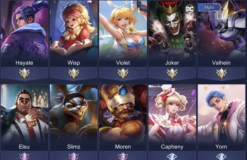 Các vị tướng Ad trong liên quân có khá nhiều