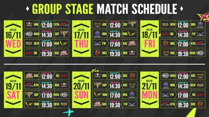 Lịch thi đấu liên quân